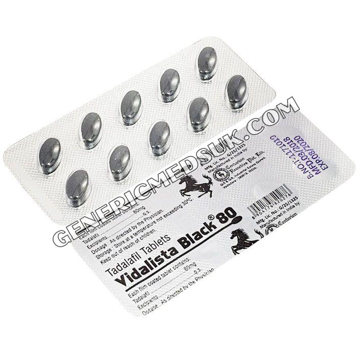 Buy Vidalista Black 80mg Tablets | Tadalafil | Best Viagra | GMUK